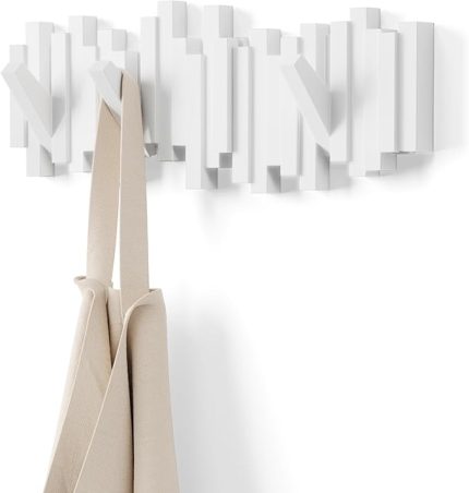 Sticks Para Birimi Askısı, Modern ve Yer Tasarrufu Sağlayan Raporlara Sunulur, Ceketler, Mantolar, Şallar, El Çantaları ve Daha Fazlası İçin, Beyaz