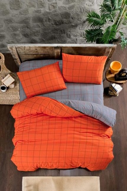 Orange Nevresim Takımı Çift Kişilik 4 Parça 200x220-Oranj (Oranj/Çift Kişilik)
