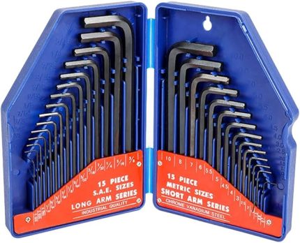 WP222018 30 Parça Uzun Boy CR-V Metrik/İnç Profesyonel Allen Anahtar Takımı