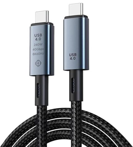 40Gbps 240W 4.0 Thunderbolt Type-C to Type-C Şarj, Data ve 8K 60Hz Görüntü Aktarım Kablosu Tip C 50cm ZR848