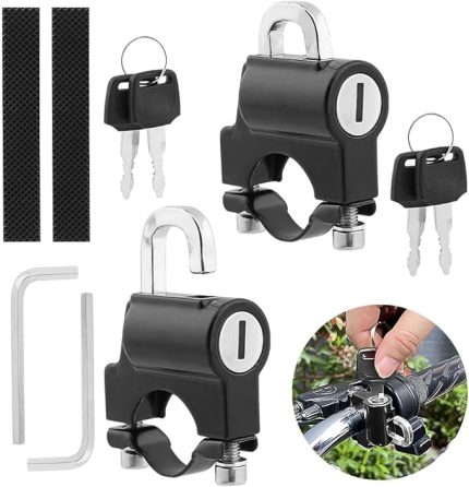 için 2 Adet Kask Kilitleri, Motosiklet Kaskı Kilidi Motosiklet Aksesuarları, Motosikletler için Bisiklet Kask Kilidi 22-24 mm Gidon Motosiklet Kask Kilidi (Siyah)