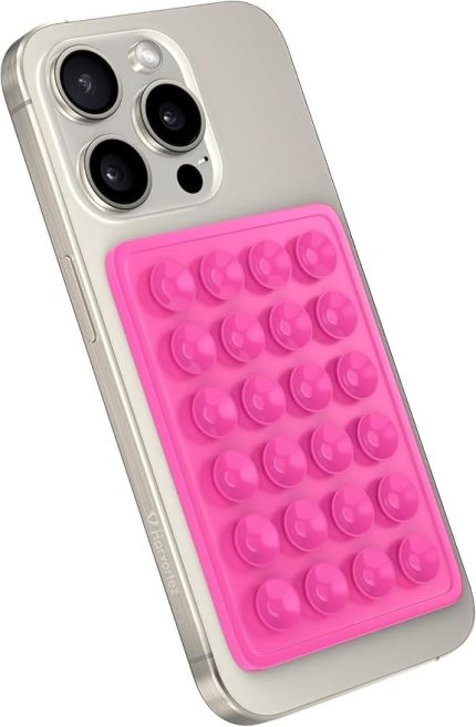Arkasına Yapışan Silikon Vakumlu Pratik Telefon Tutucu, Kolay Telefon Kılıfı Tutucu, Tüm Cep Telefonu Modellerine Uygun, Araç Telefon Tutucu, Makyaj, Mutfak, Ahtapot (Pembe)