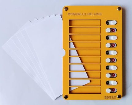 Eğitici Günlük Rutin Checklist Görev Ve Sorumluluk Tablosu (Sarı)