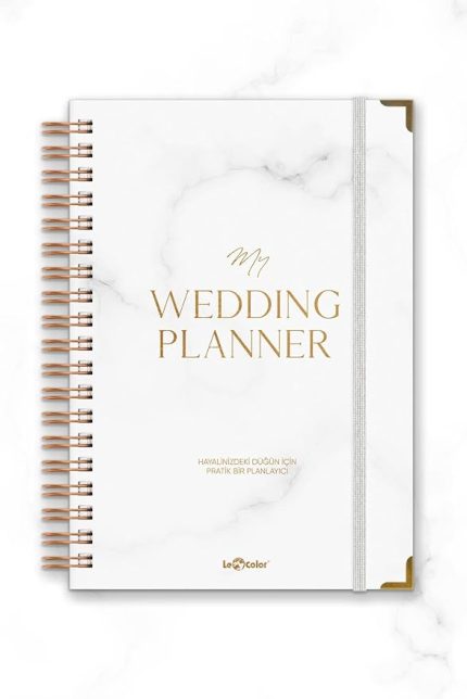 Color Düğün Planlayıcısı Altın Köşeli Ajanda Luxury Wedding Planner