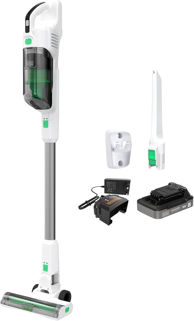 + Decker REVSV18D1-QW 18V 2Ah 4'ü 1 arada Şarjlı Dikey Süpürge