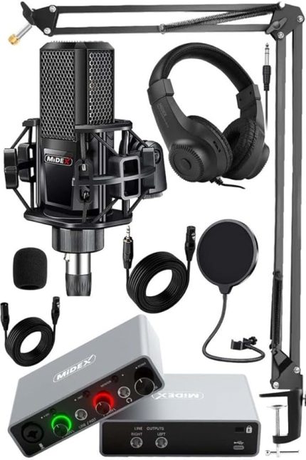 Central-GR Pack-1 Stüdyo Kayıt Ekipmanları GLX-700GR Ses Kartı MX-2020 Stüdyo Mikrofon