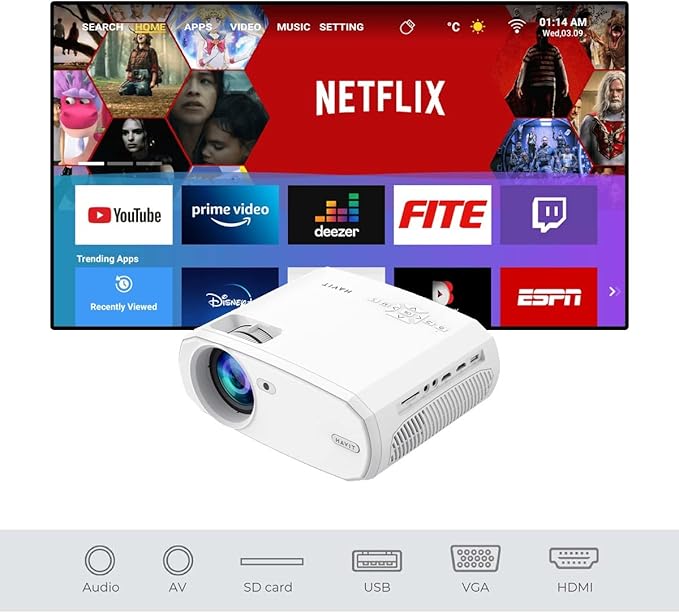 PJ202 PRO Projeksiyon Smart Sürüm - (4K Desteği, Netflix, Youtube, Exxen) - Türkçe Menü