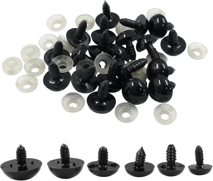 Amigurumi Kilitli Göz Saf Siyah 6 mm 100 çift