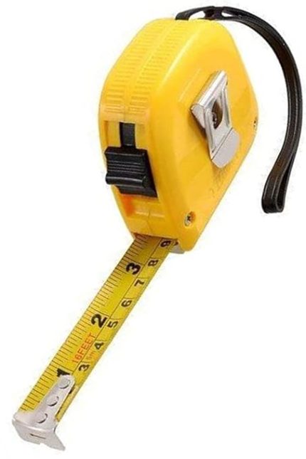 Hengshida Şerit Metre Paslanmaz 5m x 16Ft Otomatik Tuşlu Ölçüm Metresi 1410