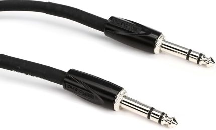 Siyah Serisi Ara Bağlantı Kablosu, 1/4-İnç TRS - 1/4-İnç TRS, Dengeli, 3-Feet