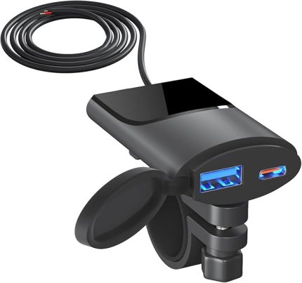 Motosiklet Telefonu Şarj Cihazı Çift USB A/C Hızlı Şarj 3.0 Motosiklet USB Şarj Cihazı Alı Güç Kesintisi Su Geçirmez Telefon, Tablet, GPS için Motosiklet Akuarları