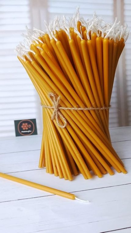 (25 Adet) Balmumu Mum Petekoğlu Dilek Mumu Doğal Petek İnce Uzun Parti Nişan Düğün Ritüel Doğum Günü Mum