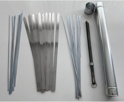 – Mangal Set -10 Paslanmaz Krom Çelik Adana Şiş-10 Kuşbaşı Şiş-10 Ciğer Şiş–Maşa-Şiş Kabı