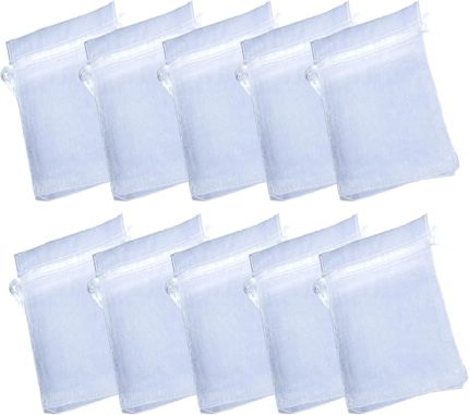 adet organze torba, organze kese, file ipli tül torba, hediyeler, oyuncaklar, şekerlemeler saklamak için uygundur