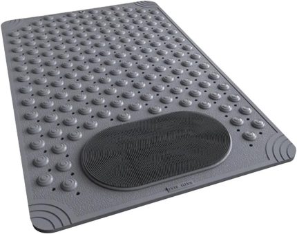 Home Antrasit Renk Silikon Kaymaz Tabanlı Banyo Paspası Duş Kaydırmazı Vantuzlu 36 X 69,5 cm