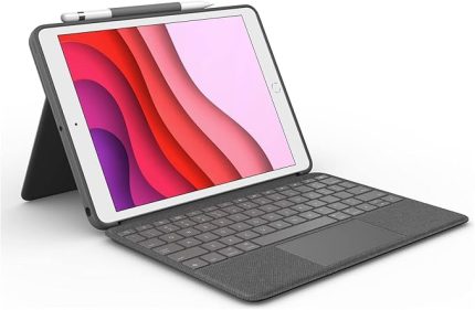 Combo Touch Klavyeli iPad Kılıfı, Ayrılabilir, Trackpad ve Smart Connector Özellikli, Arka Aydınlatma ve Destek Ayaklı Klavye, iPad 10.2 inç 7. 8. ve 9. Nesil ile Uyumlu, Gri