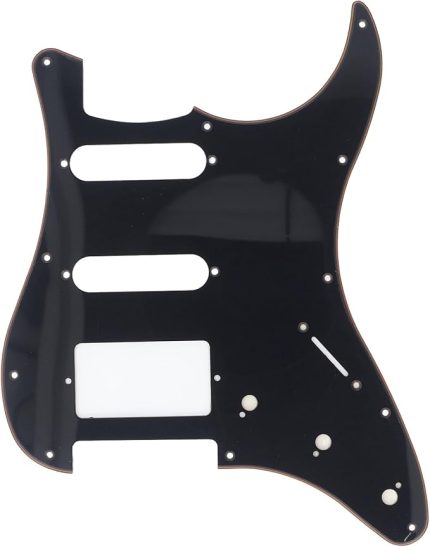 ST/Strat Stil Gitar Pickguard, 11 Montaj Deliği Plastik Akustik Gitar Pickguard, ST Elektro Gitarlar Için 3 Katmanlı HSS Çizilme Koruma Plakasının Değiştirilmesi (Siyah)