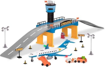 by Battat Airport Playset Mini taklit – Oyuncak uçak oyunu ve aksesuarları – 3 yaş + – Havaalanı seti (32 parça) (Branford Ltd. WH1229Z)