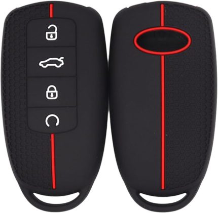 Araba Anahtarı Kılıfı Silikon Kılıf Chery omoda C5 Tiggo 8 Plus 7 Pro Tiggo 8 Pro Arrizo 5 için Uygun Kabuk Anahtar Aksesuarları (Kırmızı Çizgi)