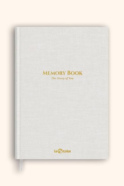 Color Memory Book Keten Hatıra Defteri Altın Kenarlı Anı Albümü Beyaz
