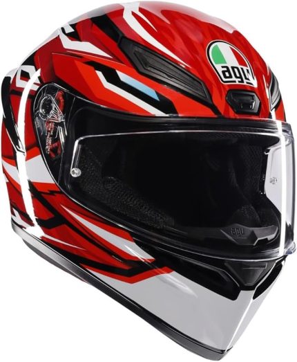 K1 S Motosiklet Kaskı Kapalı Kask Lion Black Red White S
