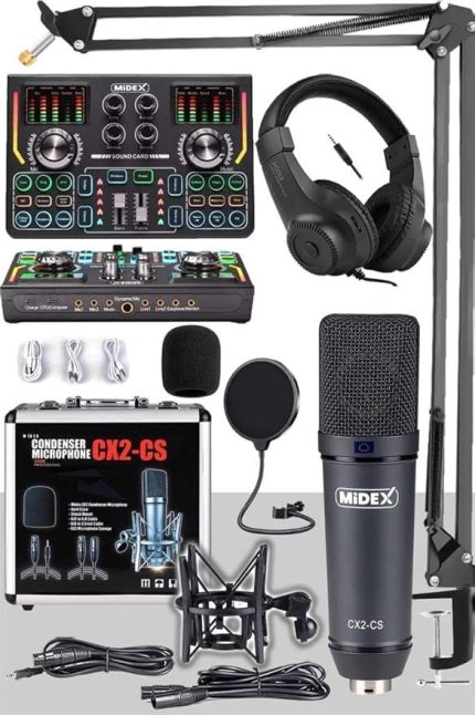 Stüdyo Ekipmanları Private Paket-3 CX2 Mikrofon VS15 Ses Kartı Stüdyo Kayıt Seti