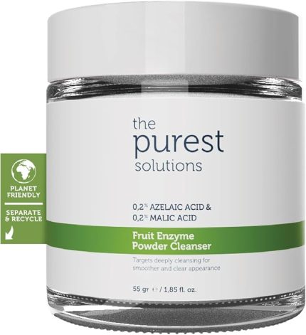 Purest Solutions, Arındırıcı ve Canlandırıcı Tüm ciltler için Meyve Asitleri İçeren Toz Temizleyici 55 Gr (%0,2 Azelaik Asit & Malik Asit)