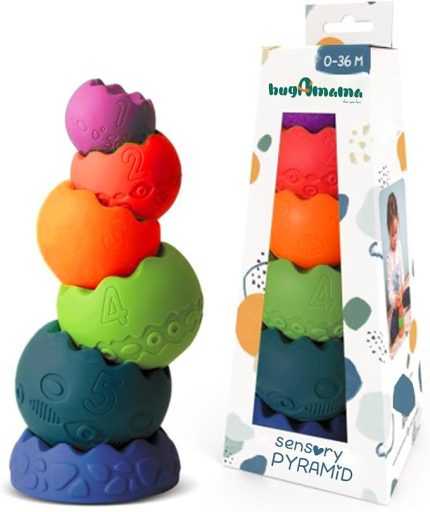 Sensory Yumuşak Piramit: Duyusal Denge Oyuncağı | Üst üste dizme oyunu | alfabe rakamlar ve renkleri öğretir | bebek denge dizme istifleme oyuncak | Montessori tipi | Motor becerileri ve zihinsel