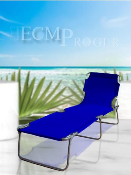 proger Yastıklı Katlanır Kademeli Kampet Şezlong - SAKS MAVİ