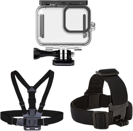 Hero 12 Uyumlu Su Geçirmez Kılıf Housing Göğüs Bandı ve Kafa Bandı 3'lü Set