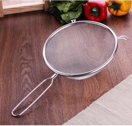 18 cm Metal Saplı Kalaylı Un - Süt - Şeker - Bakliyat Süzgeci