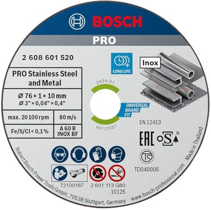 Professional Accessories 5 adet kesme diski (Inox uzmanı, 10 mm yuvalı açılı taşlama makinesi için aksesuar)