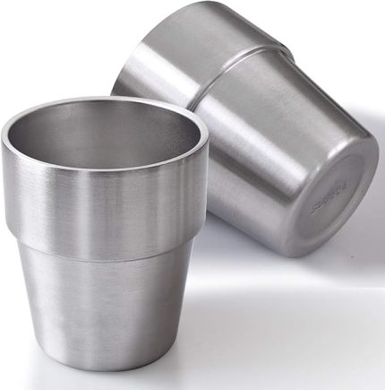 Paslanmaz Çelik Bardaklar, 10 oz Metal Bardaklar, Barbekü/Ev/Ofis/Parti/Sürüş için Çift Duvarlı İçme Bardakları - 2'li Paket Seti