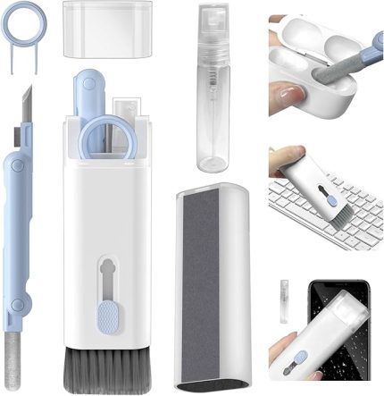 7'si 1 Arada Elektronik Temizleyici Kiti, Fırçalı Klavye Temizleyici Kiti, Airpods Pro için 3'ü 1 Arada Temizleme Kalemi, Kulaklık, Klavye, Dizüstü Bilgisayar, Telefon, PC Monitörü için Çok