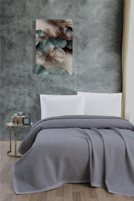 Pike%100 Pamuk Petekli Pike, Dörtmevsim Pike Tek Kişilik 170x240 Gri