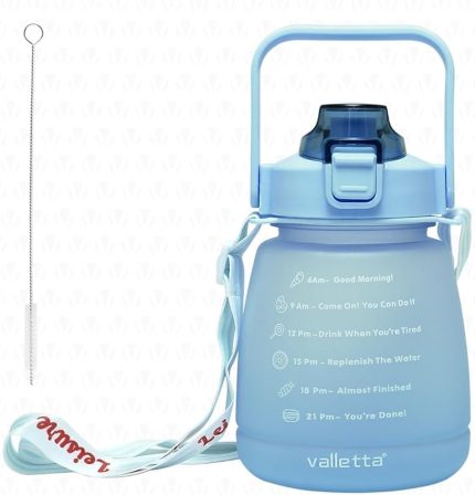 Lusca BPA İçermez Motivasyonel Su Matarası 1,3 LT Mavi Su Matarası,Su Şişesi,Suluk