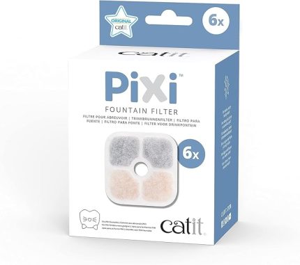 43722 Pixi yedek filtre, Catit Pixi su çeşmesi için içme çeşmesi filtresi, 6'lı paket