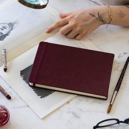 cm Sert Kapak 80 Yaprak 140 gr. Eskiz Defteri - Sketch Book - Bordo