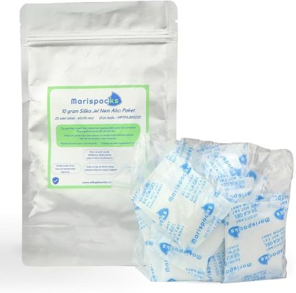 10 g x 25 adet silikajel nem alıcı paket (nonwoven, aluminyum doypack ambalajda)