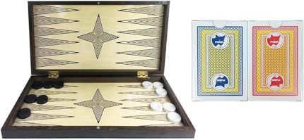 Desenli Kaplama Tavla (Büyük Boy) – Şık Tasarım, Kaliteli İşçilik, +2 Hediye İskambil Kağıdı