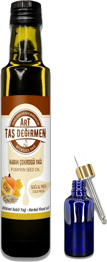 Taş Değirmen Soğuk Sıkım%100 Saf Doğal Kabak Çekirdeği Yağı 250ml (30 ML Dolum Şişesi Hediye!)