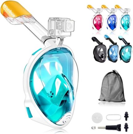 Dalış Maskeleri Çocuklar,Snorkel Maskesi, 5-14 yaşında çocuklar için Tam Yüzü Paylama Maskesi Anti-Fog, Anti-Leak Top Snorkel Seti