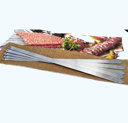6 Adet Profosyonel Paslanmaz Metal Kıyma Şiş (Adana-Urfa-Antep Kebap Şişi)