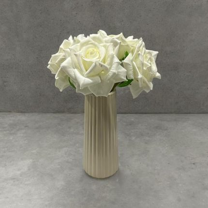 Work Seramik Vazo Modern Ev Dekorasyonu, Dekoratif Çiçek Vazosu, Masa Dekorasyonu (bej)