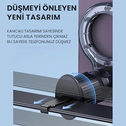 Pro Süper Manyetik Araç İçi Telefon Tutucu, Havalandırma Sıkıştırmalı Stabil Telefon Tutucu - Görsel 5