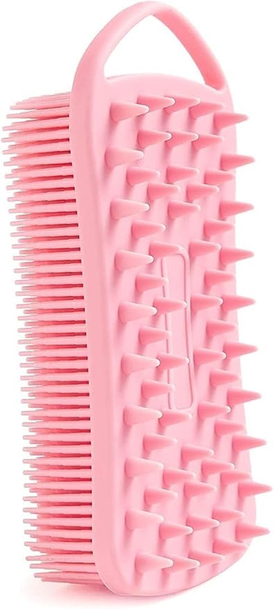 Beauty Çift Taraflı Silikon Vücut Ve Saç Bakım Fırçası, Saç Ve Vücut Derisine Masaj Yapan Şampuan Tarağı Popbeauty00015