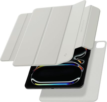 iPad Pro 13" (2024) Kılıf Air Skin Folio OneTap Metal Ring MagFit Gray - ACS06511