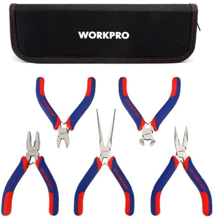 WP201015 CR-V 5 Parça Elektronikçi Profesyonel Mini Pense Seti + Bez Taşıma Çantası