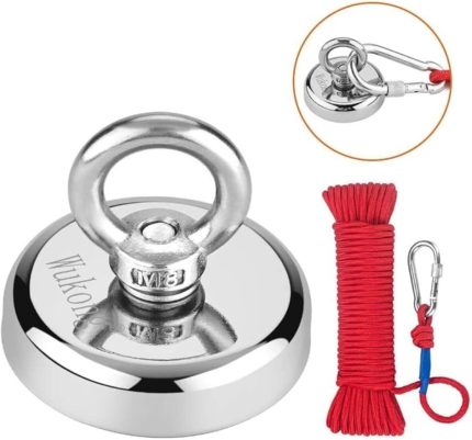 Magnet Magnet Fishing Halatlı Neodyum Pot Mıknatıs Seti, 48Mm Çapında Kancalı Mıknatıs Balıkçılığı