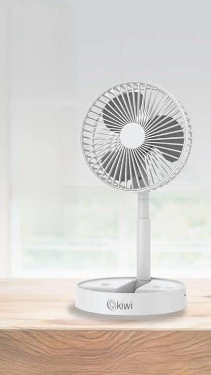 Kfan-7608 Şarjlı Beyaz Katlanılabilir Mini Fan Masa Üstü Vantilatörü Usb Soğutucu Sessiz El Fanı